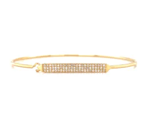 14K Yellow Gold Diamond Bar Bangle