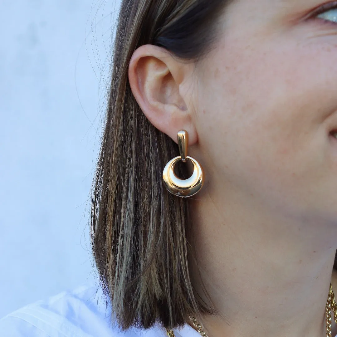 14K Yellow Gold Door Knocker Earrings