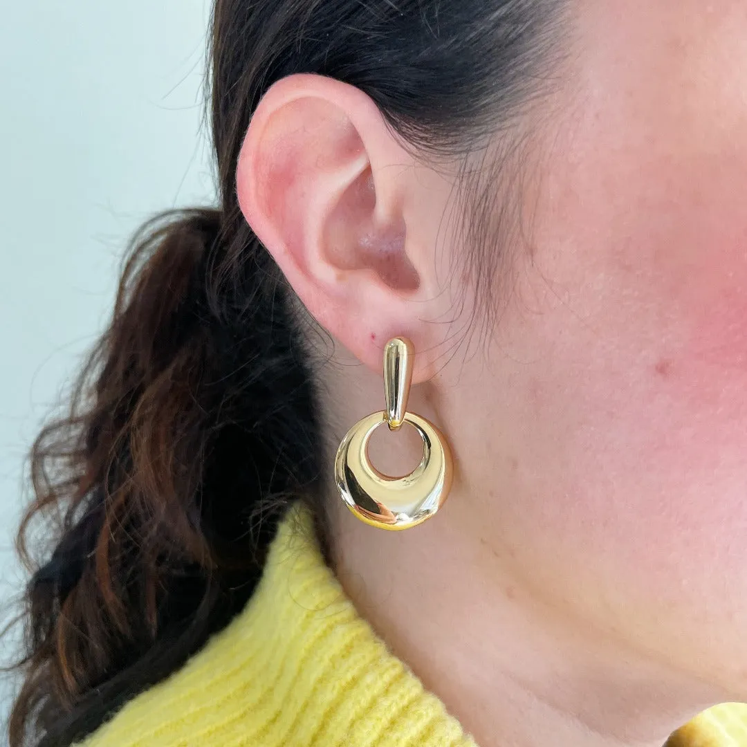 14K Yellow Gold Door Knocker Earrings