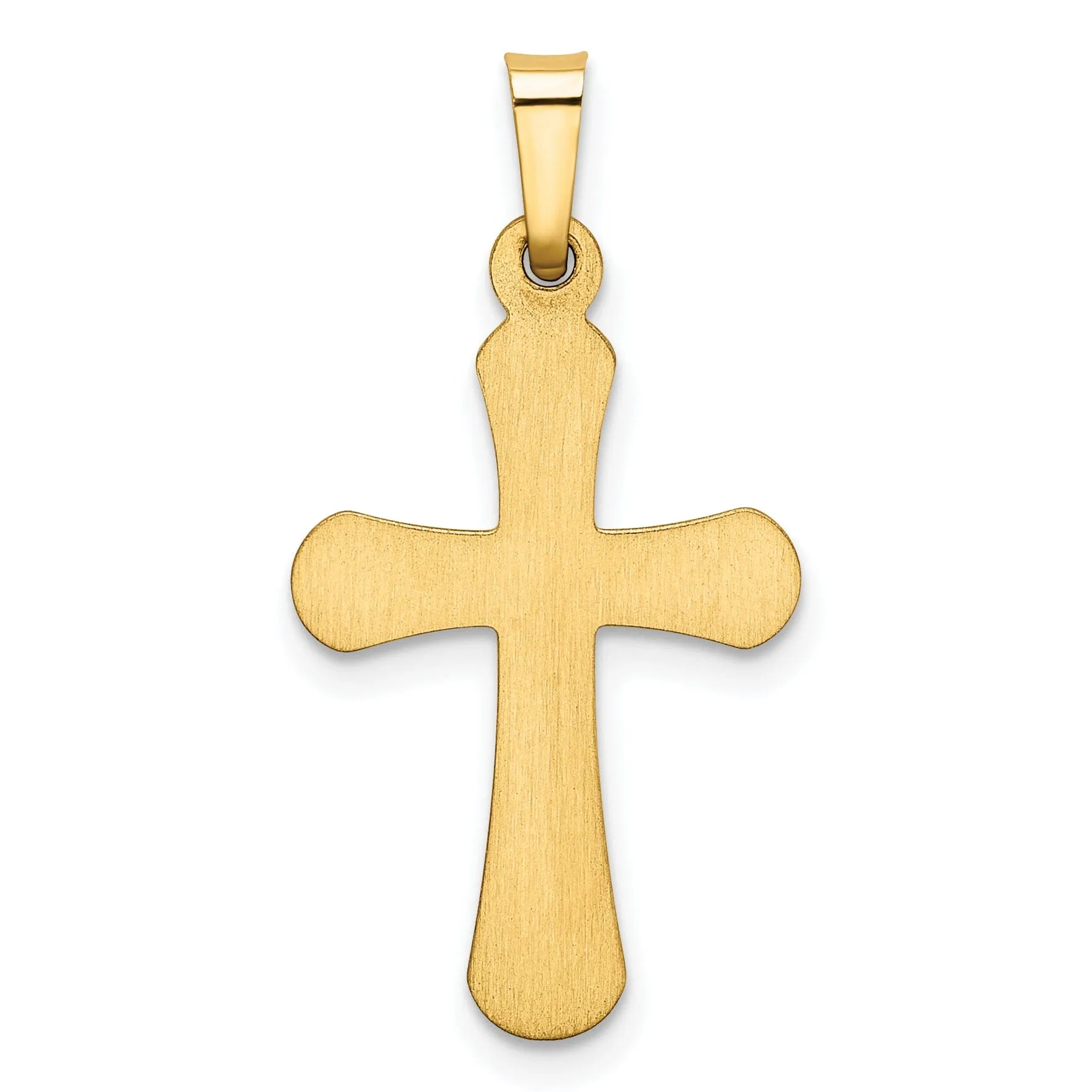 14k Yellow Gold Polished Rounded Cross Pendant