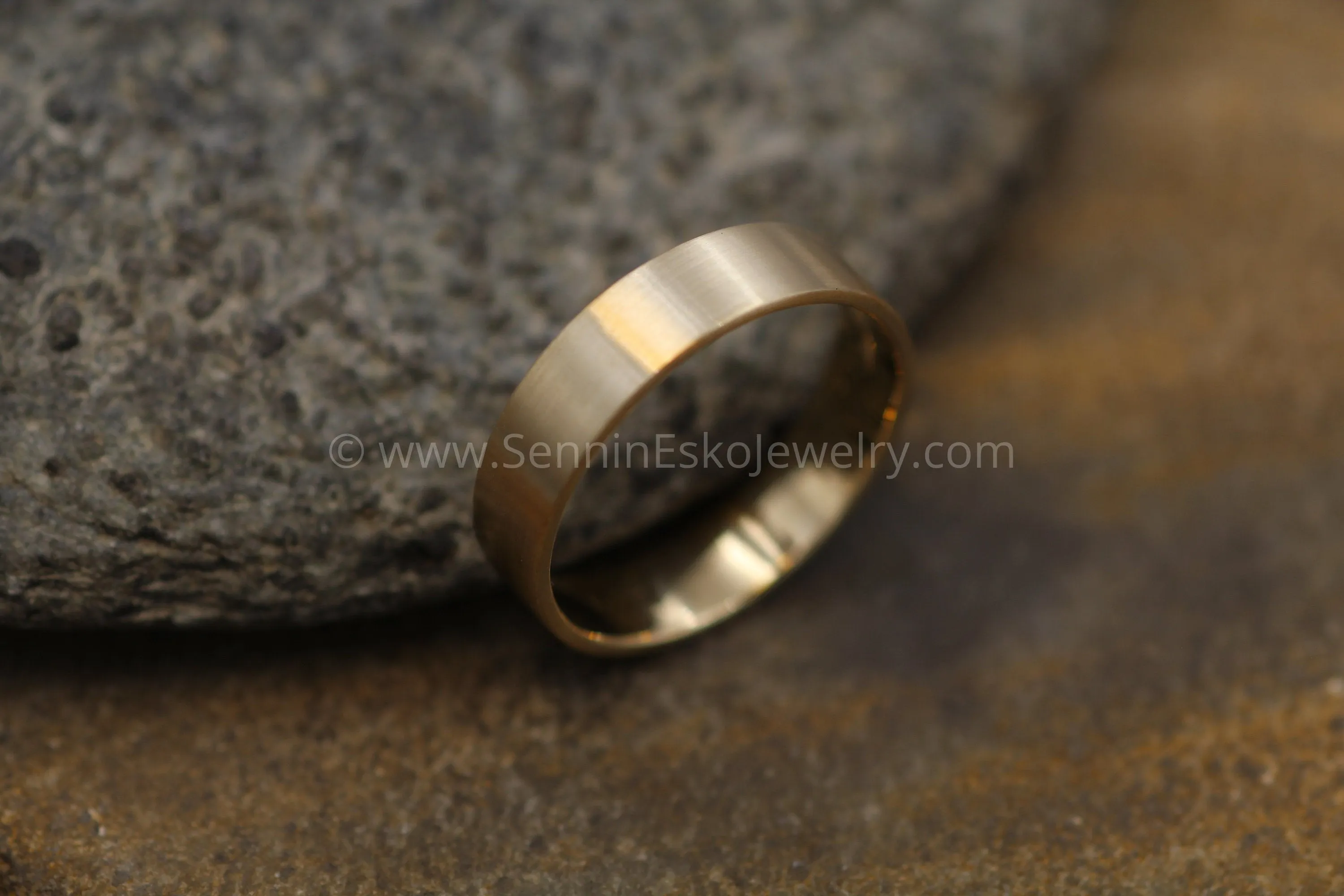 14kt Rose 5x1mm Flat Band - Matte Finish