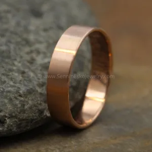 14kt Rose 5x1mm Flat Band - Matte Finish
