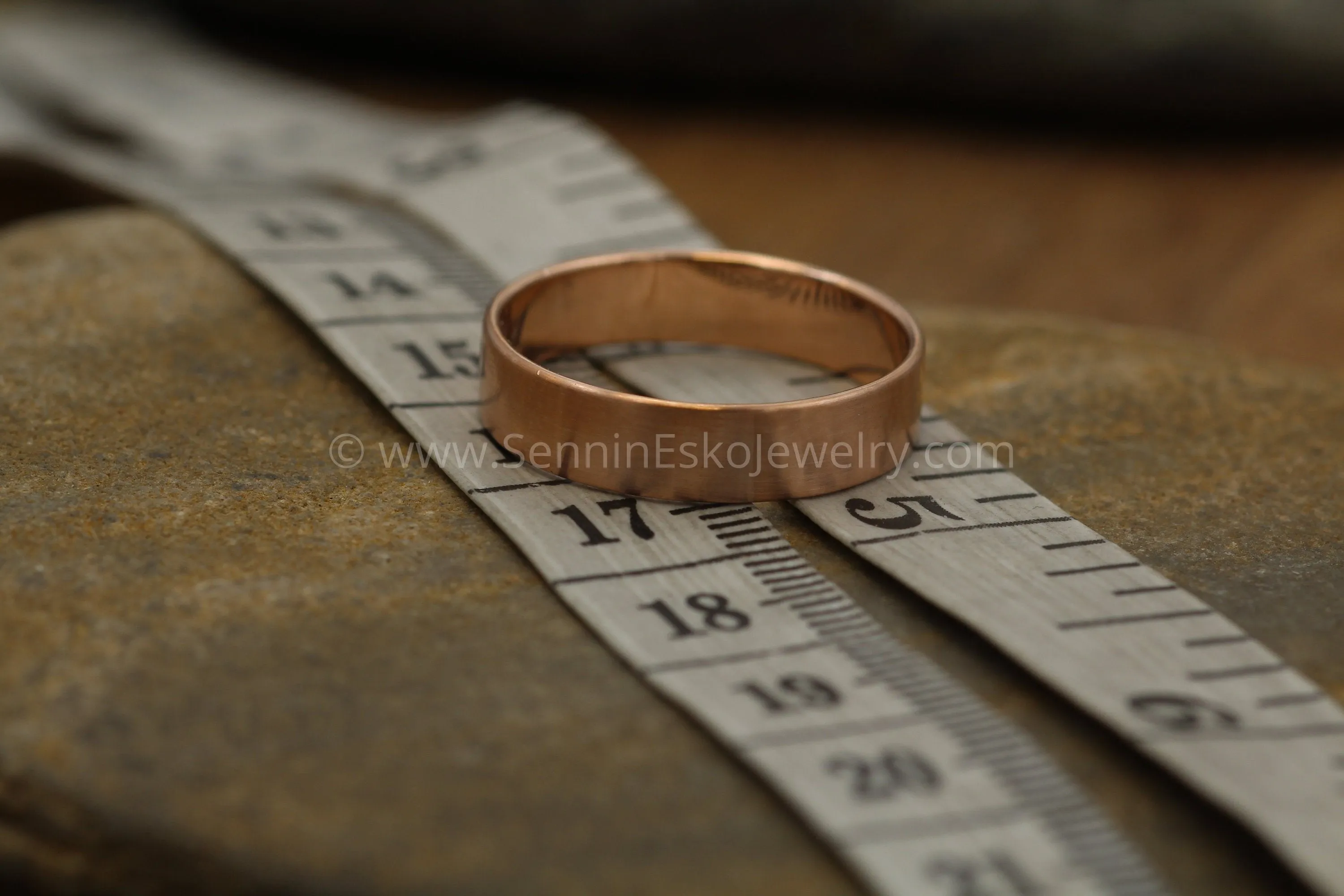 14kt Rose 5x1mm Flat Band - Matte Finish