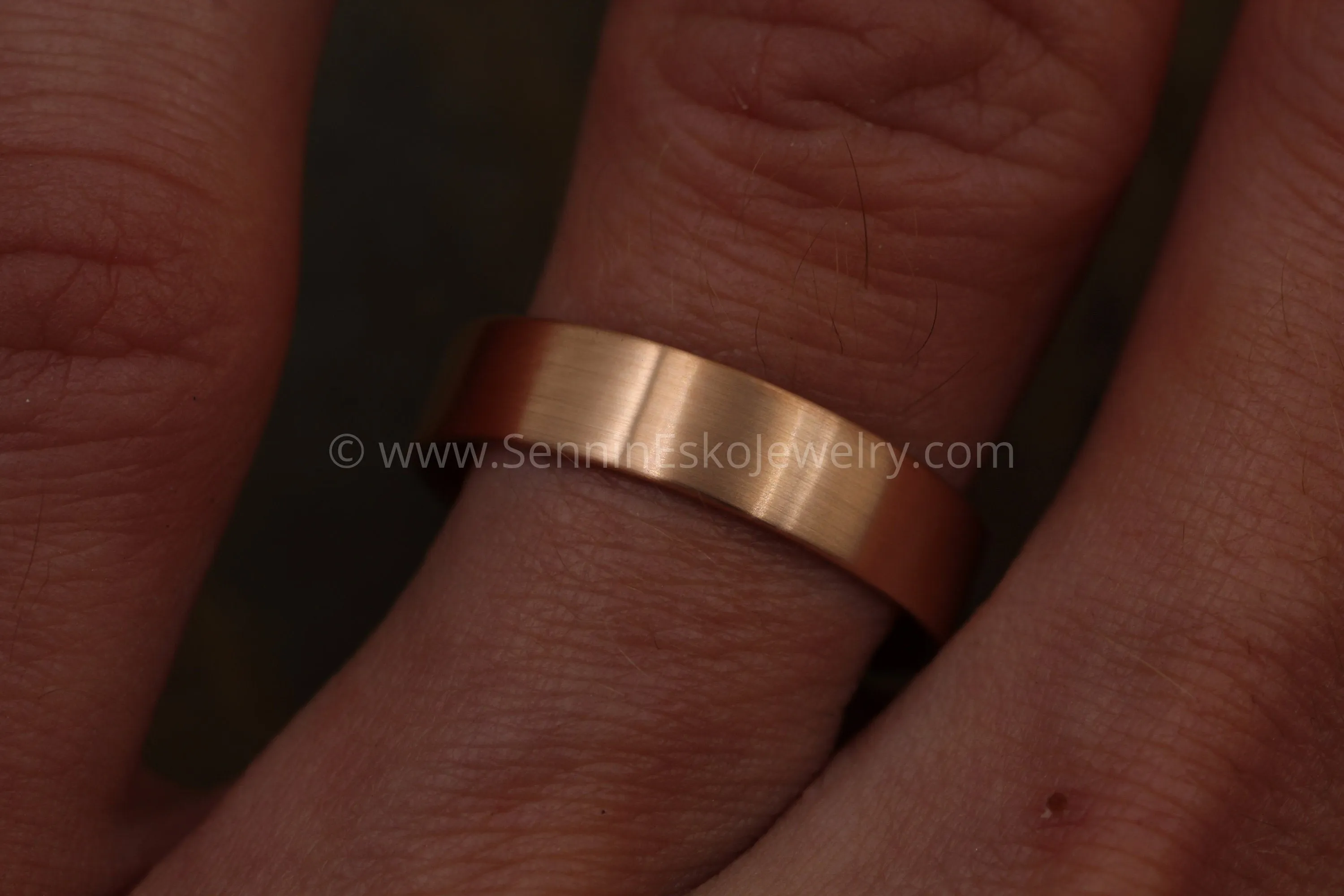 14kt Rose 5x1mm Flat Band - Matte Finish