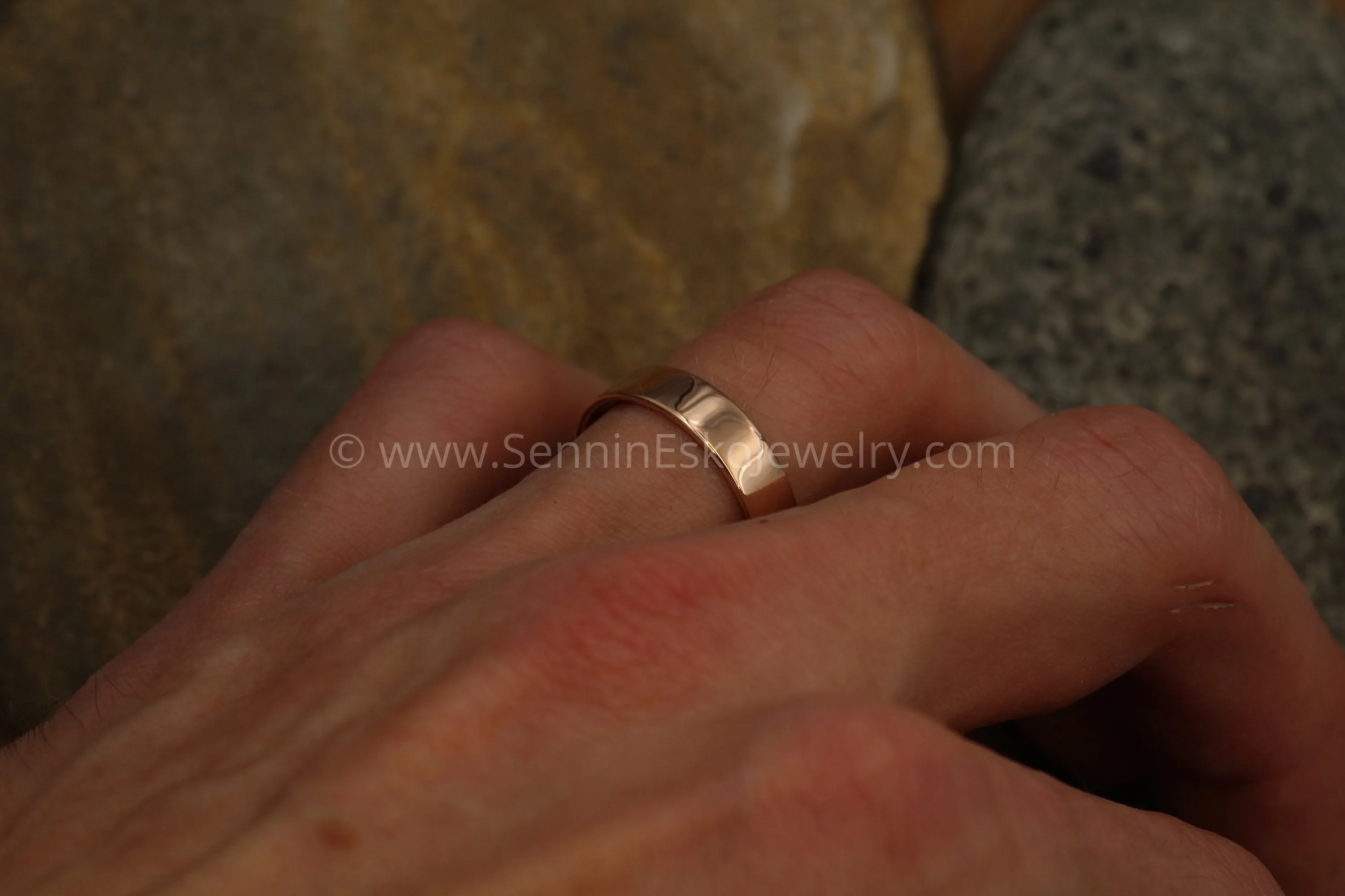 14kt Rose Gold 5x1mm Flat Band - Glossy Finish
