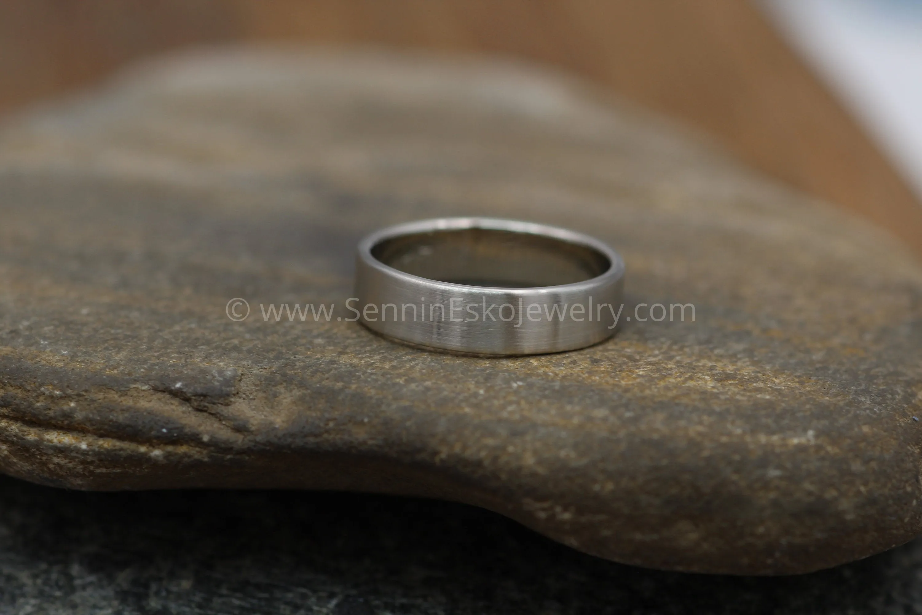 14kt White Gold 5x1.2mm Flat Band -Matte Finish