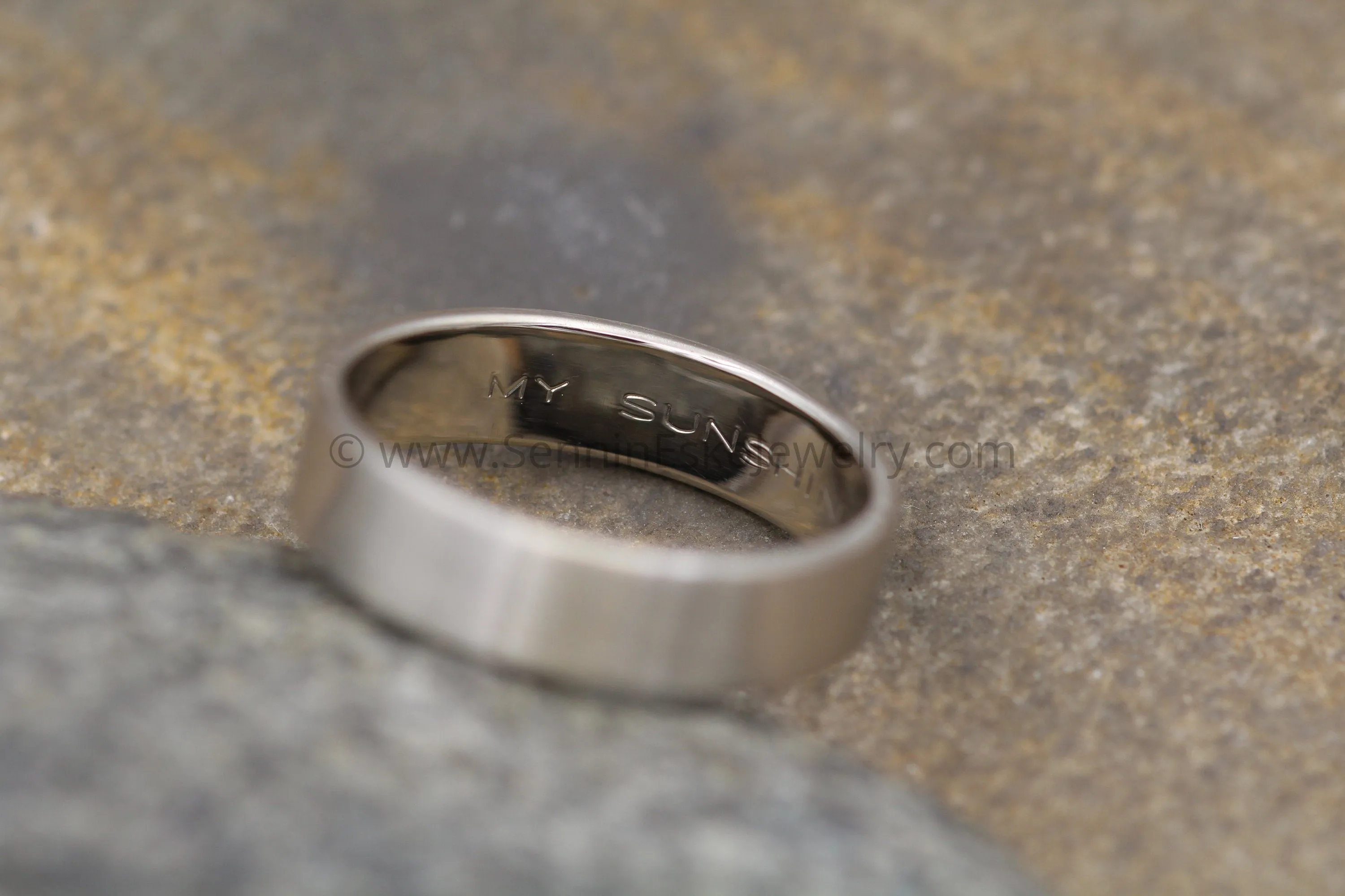 14kt White Gold 5x1.2mm Flat Band -Matte Finish