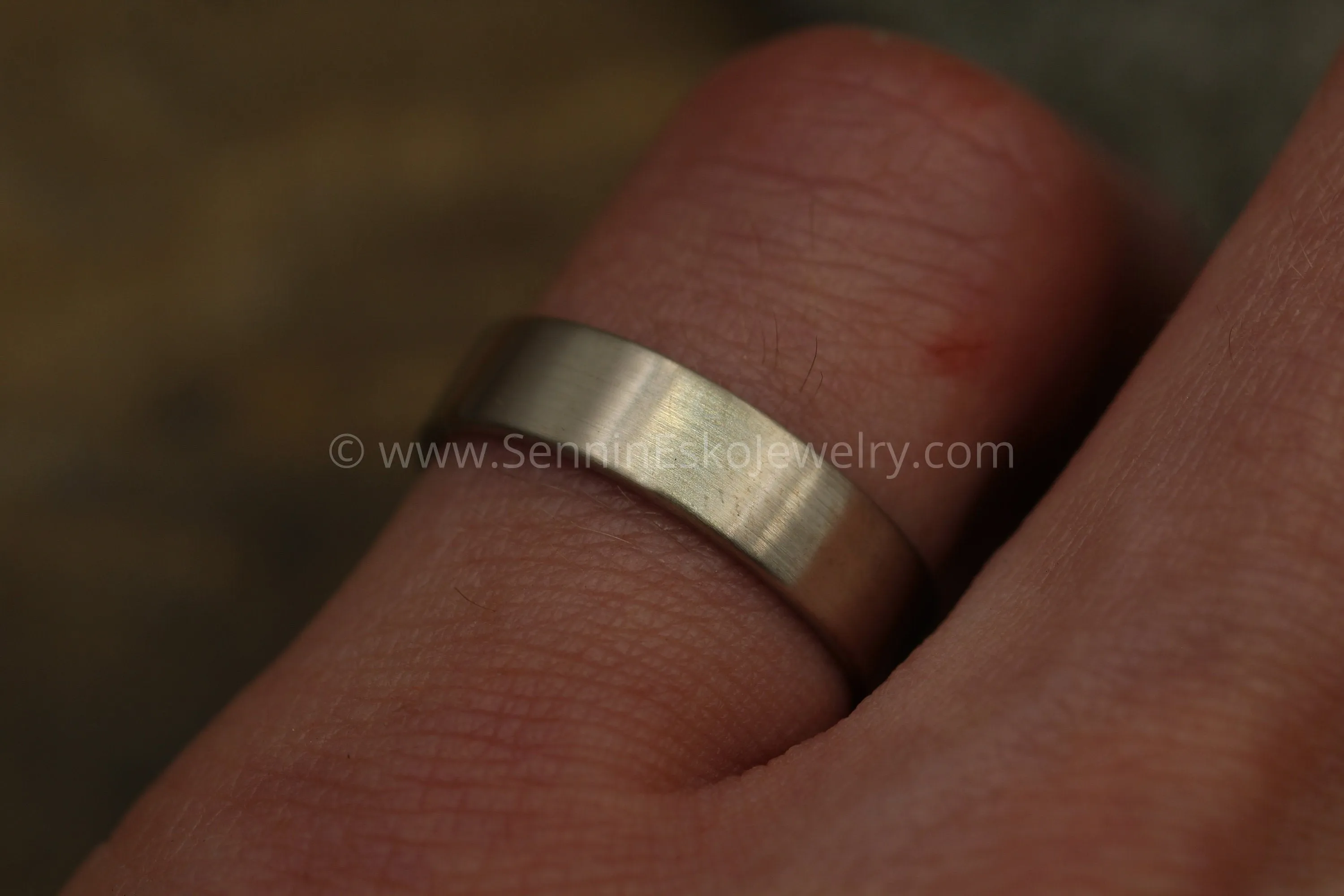 14kt White Gold 5x1.2mm Flat Band -Matte Finish