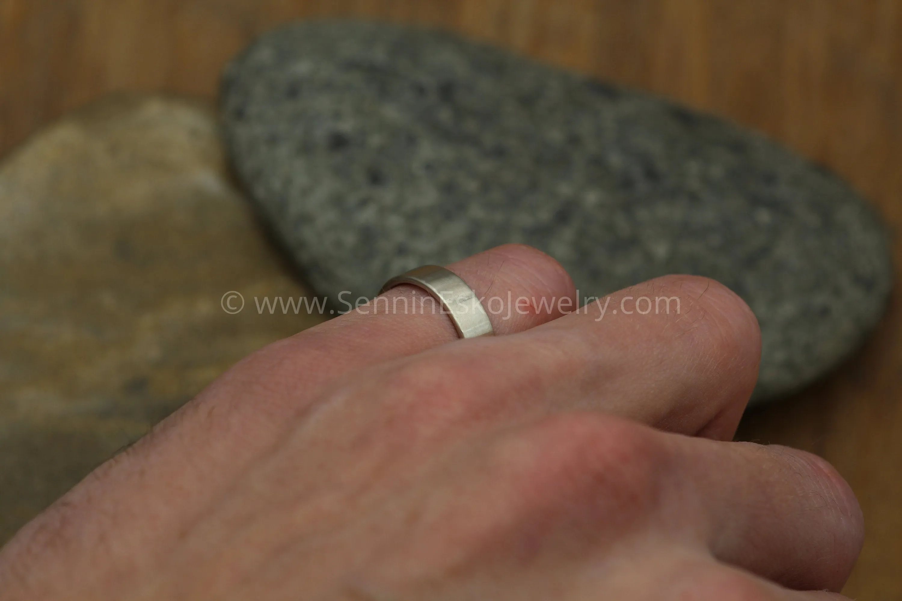 14kt White Gold 5x1.2mm Flat Band -Matte Finish