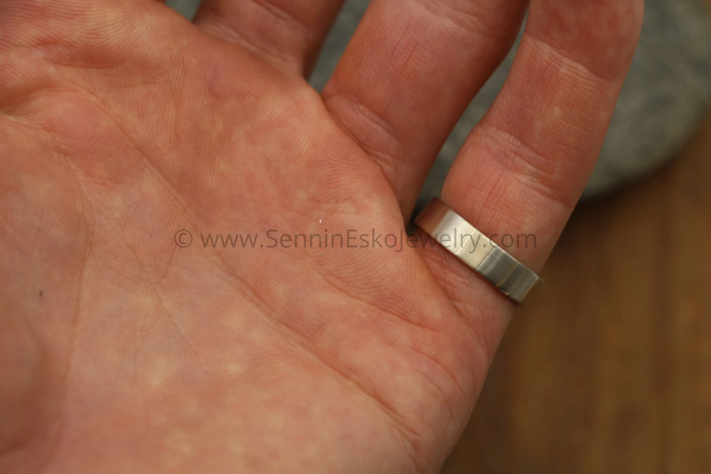 14kt White Gold 5x1.2mm Flat Band -Matte Finish