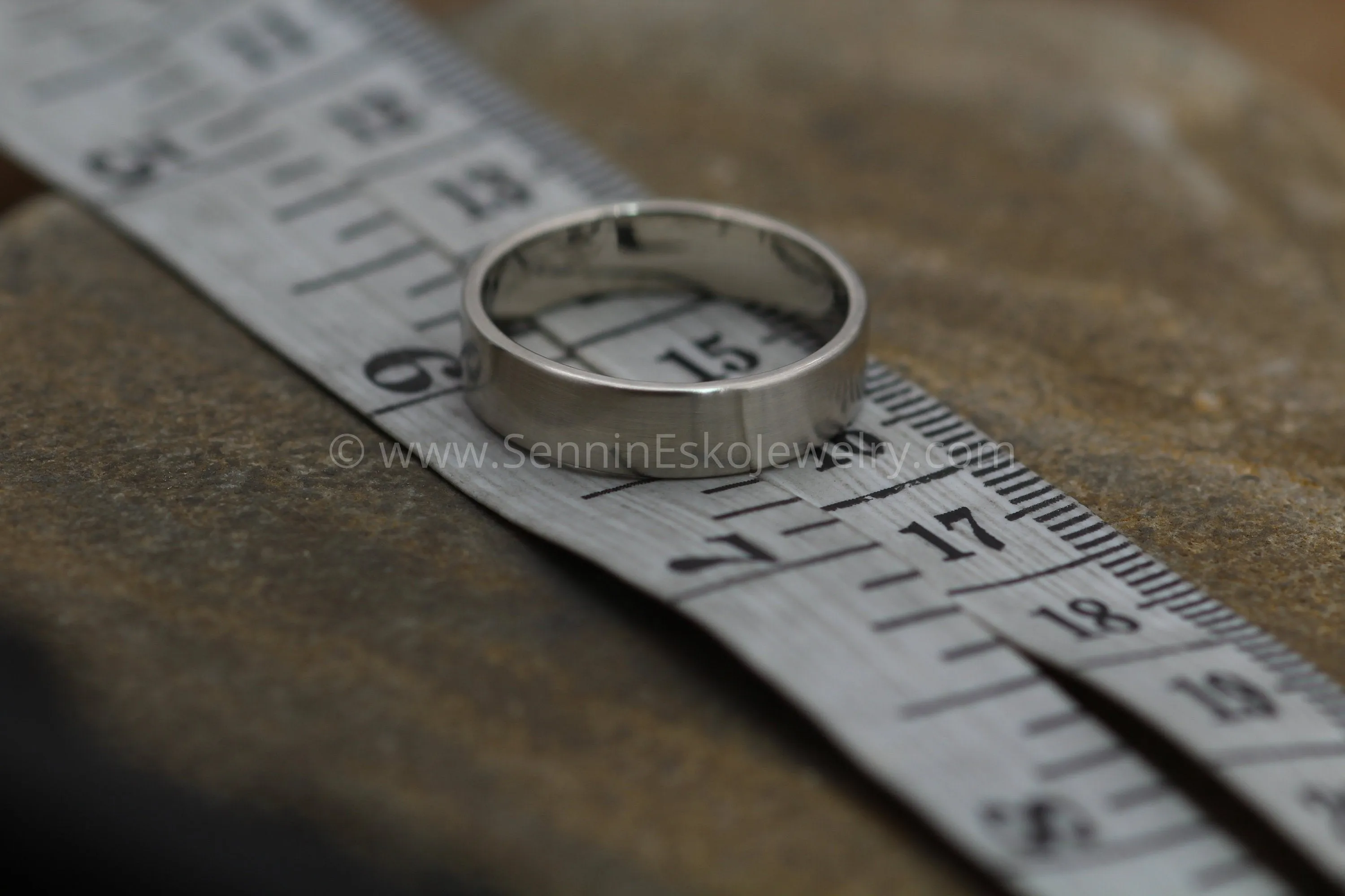 14kt White Gold 5x1.2mm Flat Band -Matte Finish