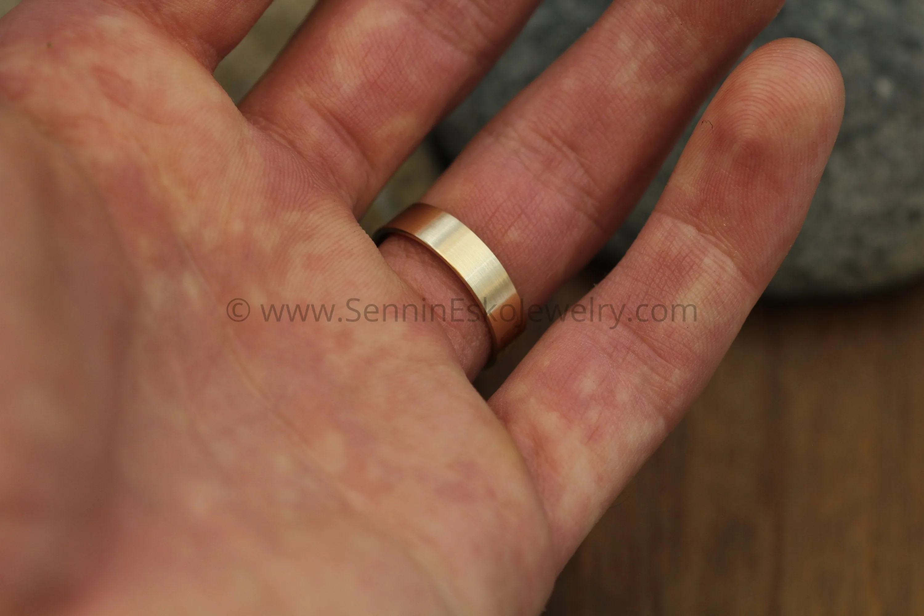 14kt Yellow 5x1mm Flat Band - Matte Finish