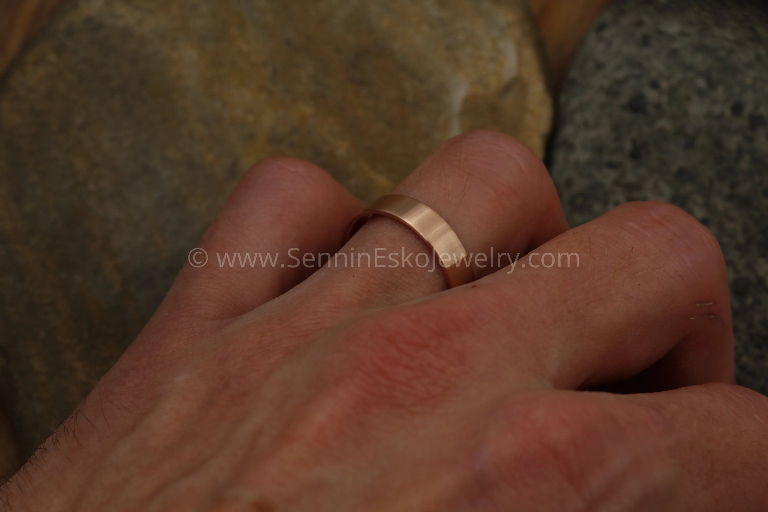14kt Yellow 5x1mm Flat Band - Matte Finish