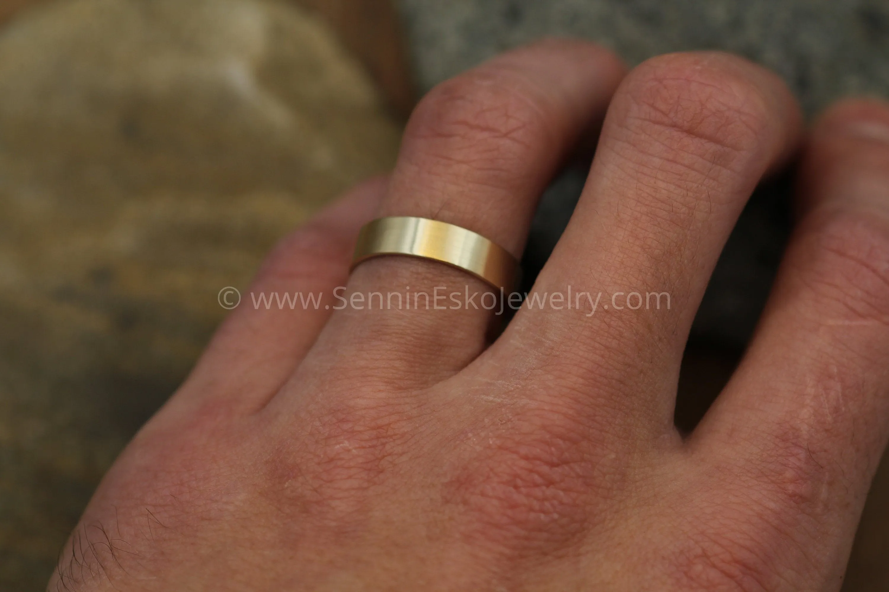 14kt Yellow 5x1mm Flat Band - Matte Finish