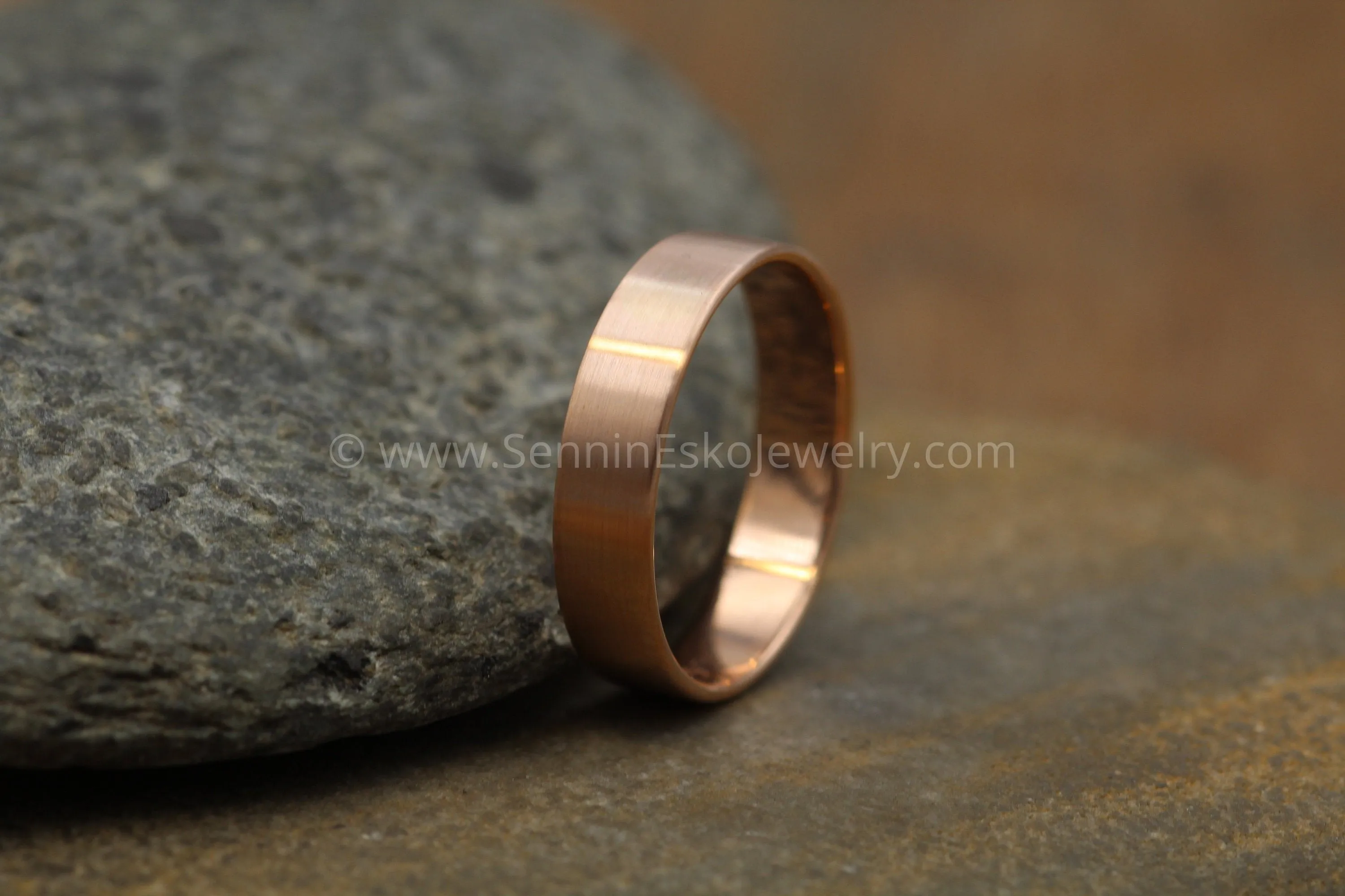 14kt Yellow 5x1mm Flat Band - Matte Finish