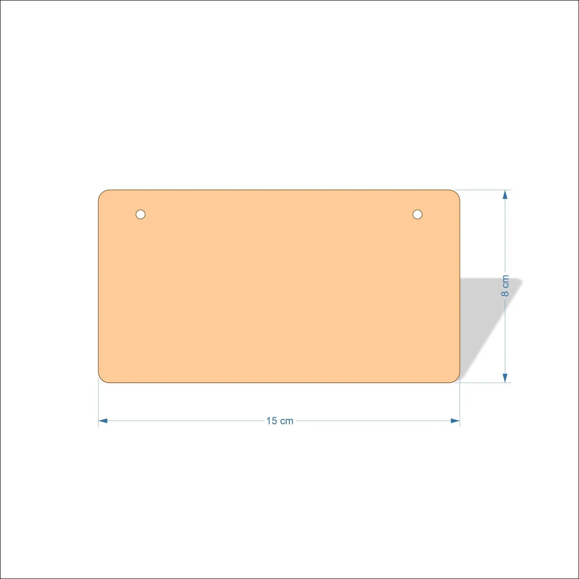 15 cm Wide 3mm thick MDF Plaques with rounded corners