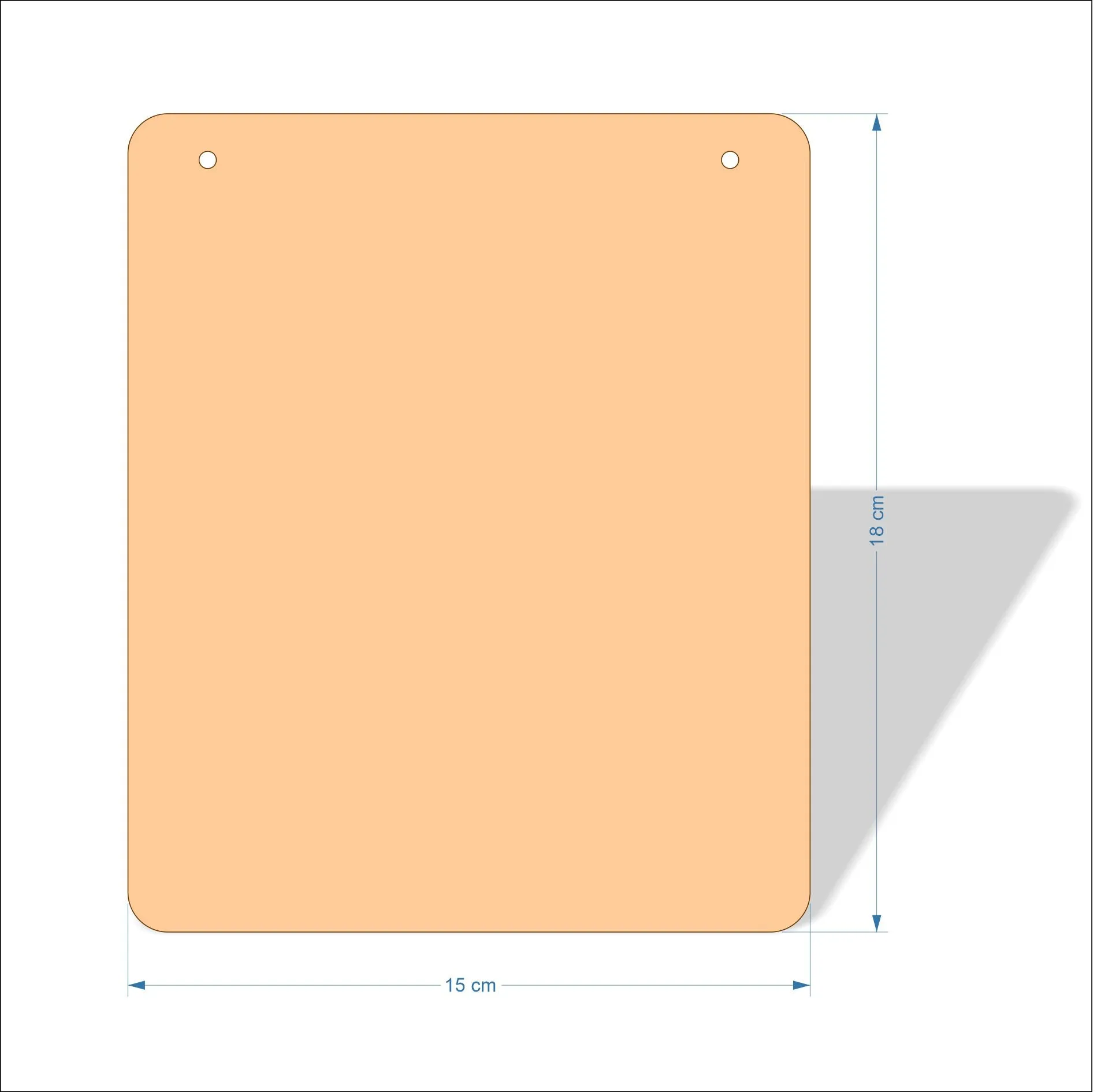 15 cm Wide 3mm thick MDF Plaques with rounded corners