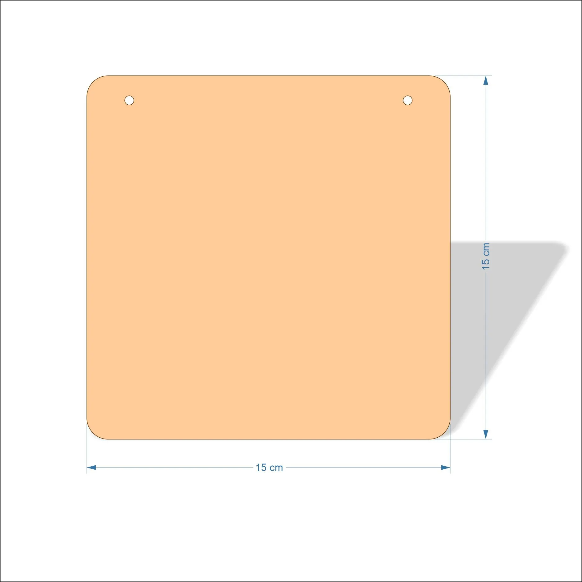 15 cm Wide 3mm thick MDF Plaques with rounded corners