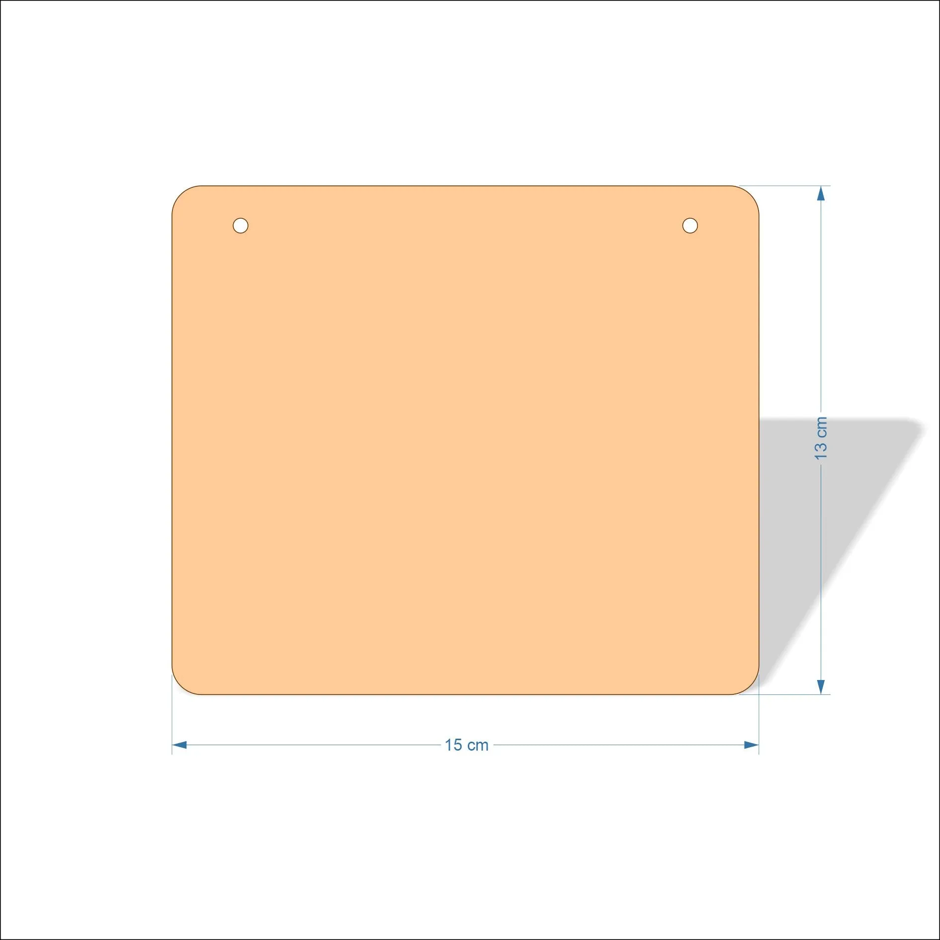 15 cm Wide 3mm thick MDF Plaques with rounded corners