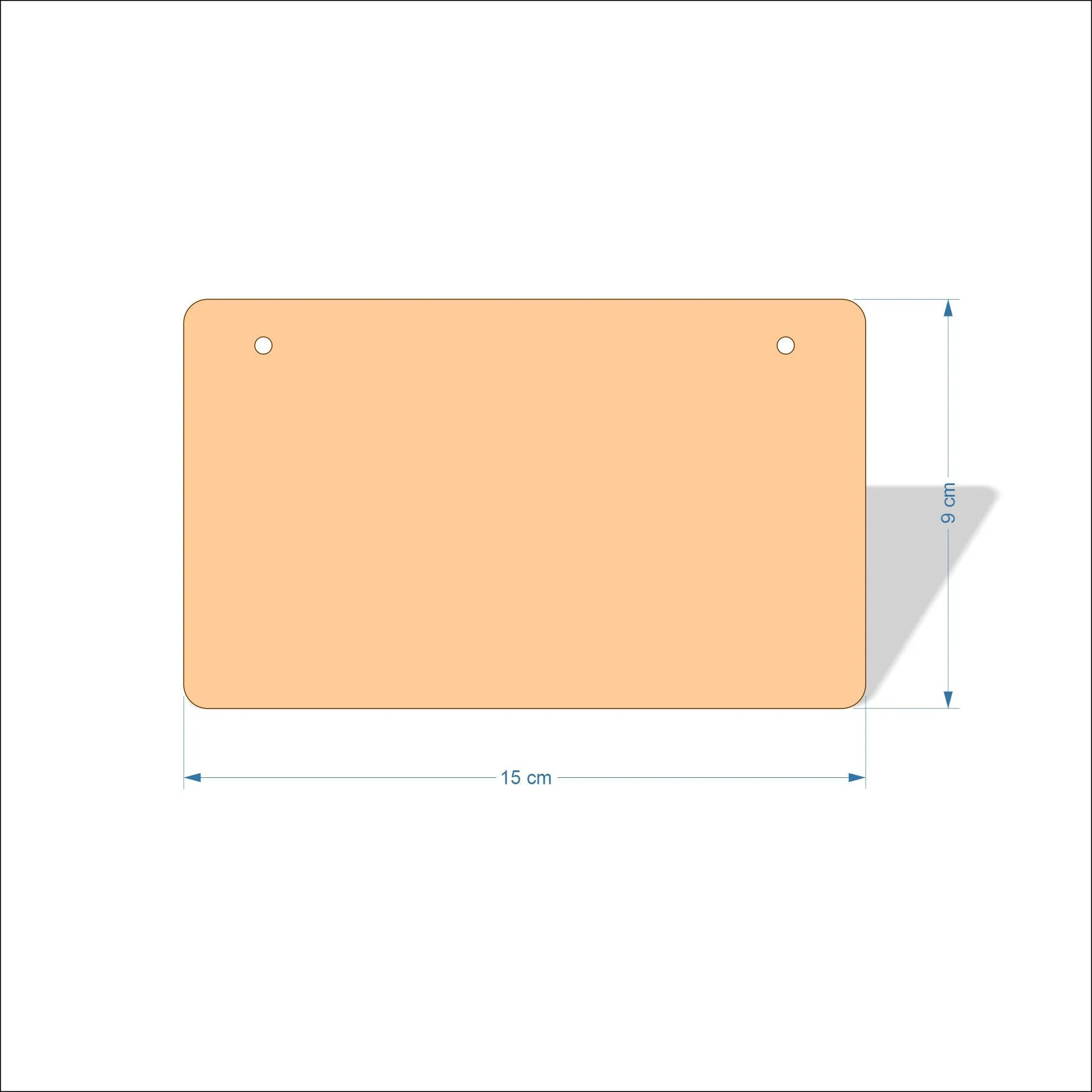 15 cm Wide 3mm thick MDF Plaques with rounded corners