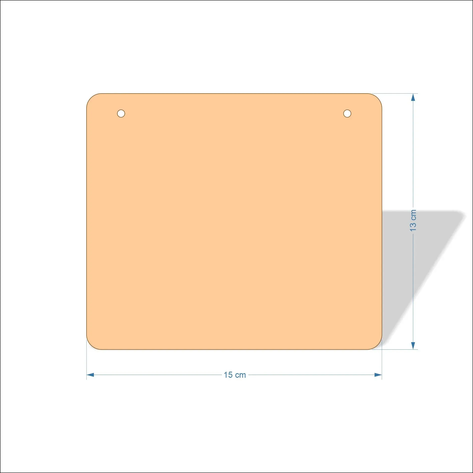 15 cm Wide Blank board plaques with rounded corners - plywood