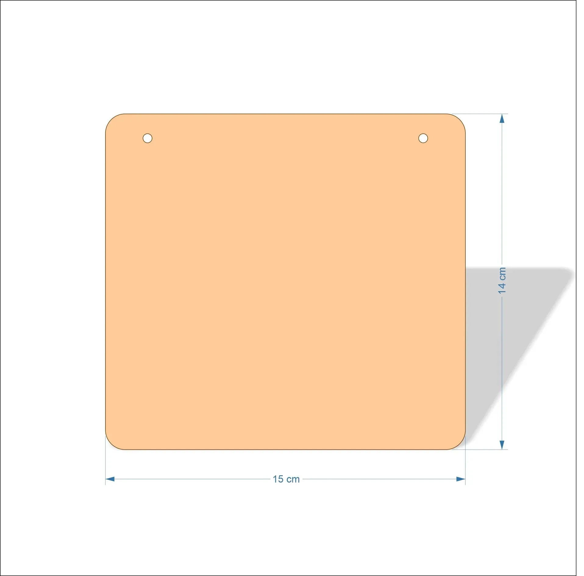 15 cm Wide Blank board plaques with rounded corners - plywood