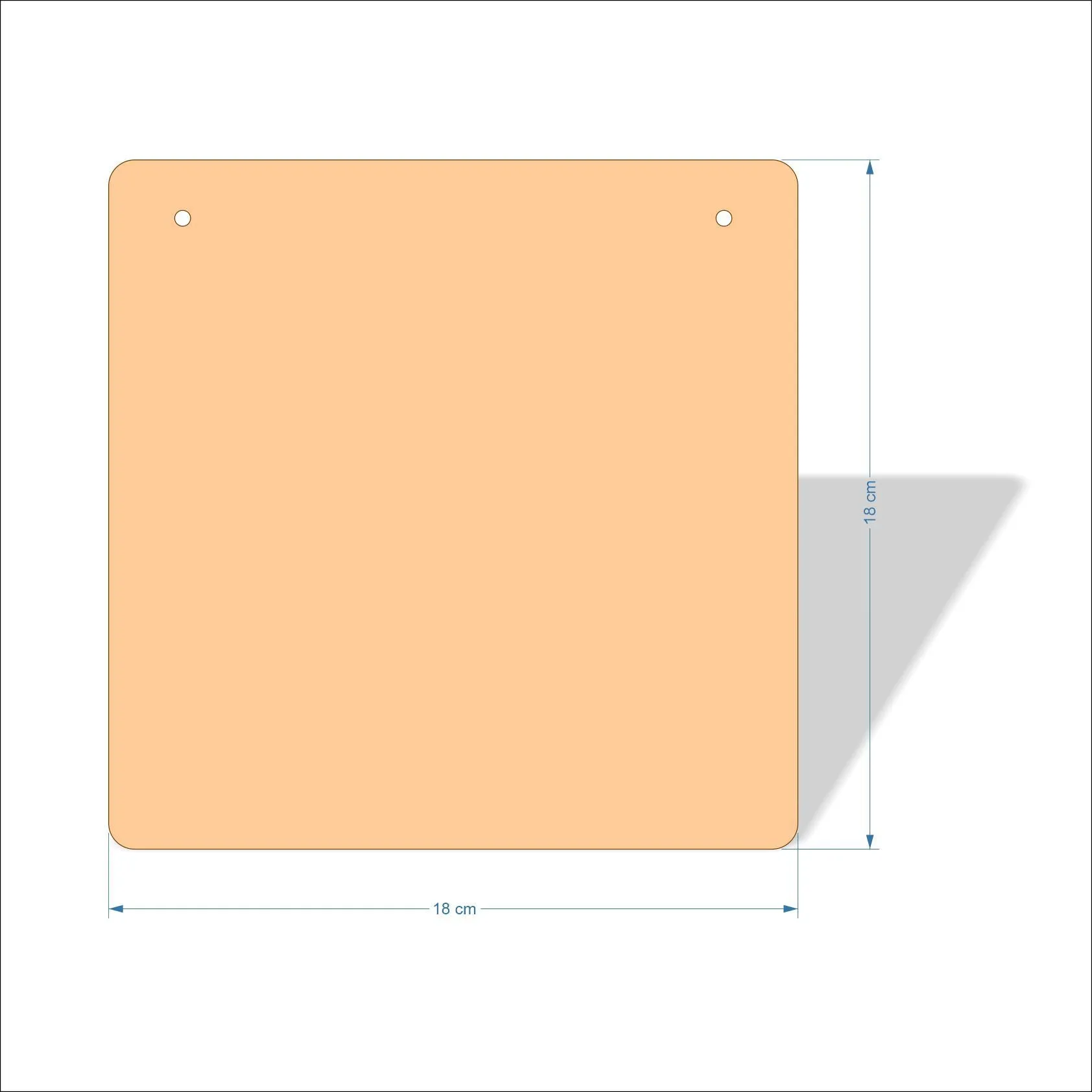 18 cm Wide 3mm thick MDF Plaques with rounded corners