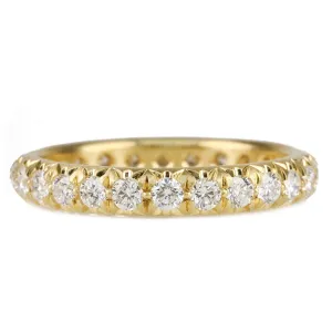 18K Gold & Pave Diamond Rounded Band