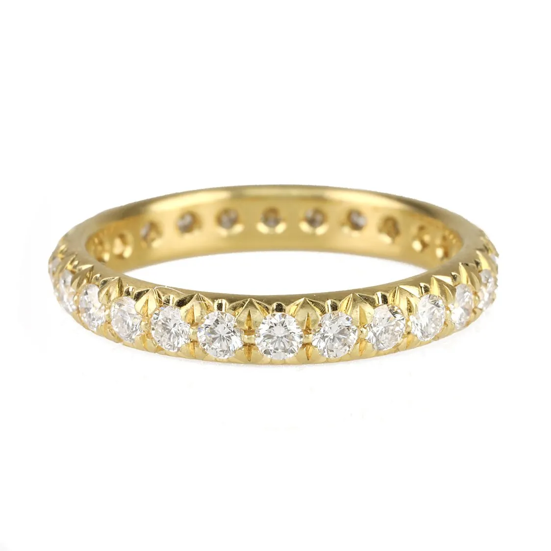 18K Gold & Pave Diamond Rounded Band
