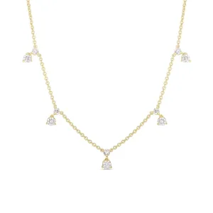 18K Yellow Gold Roberto Coin 5 Station Diamond Necklace