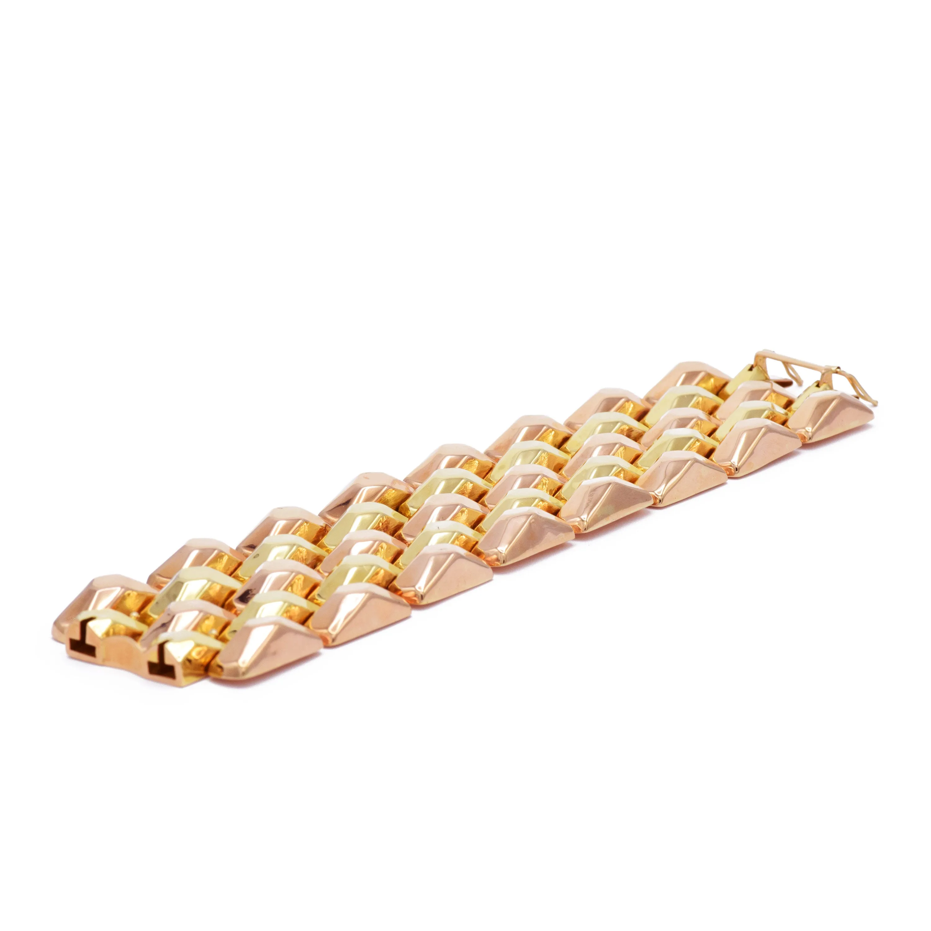 18KT Retro Era Rose And Yellow Gold Bracelet