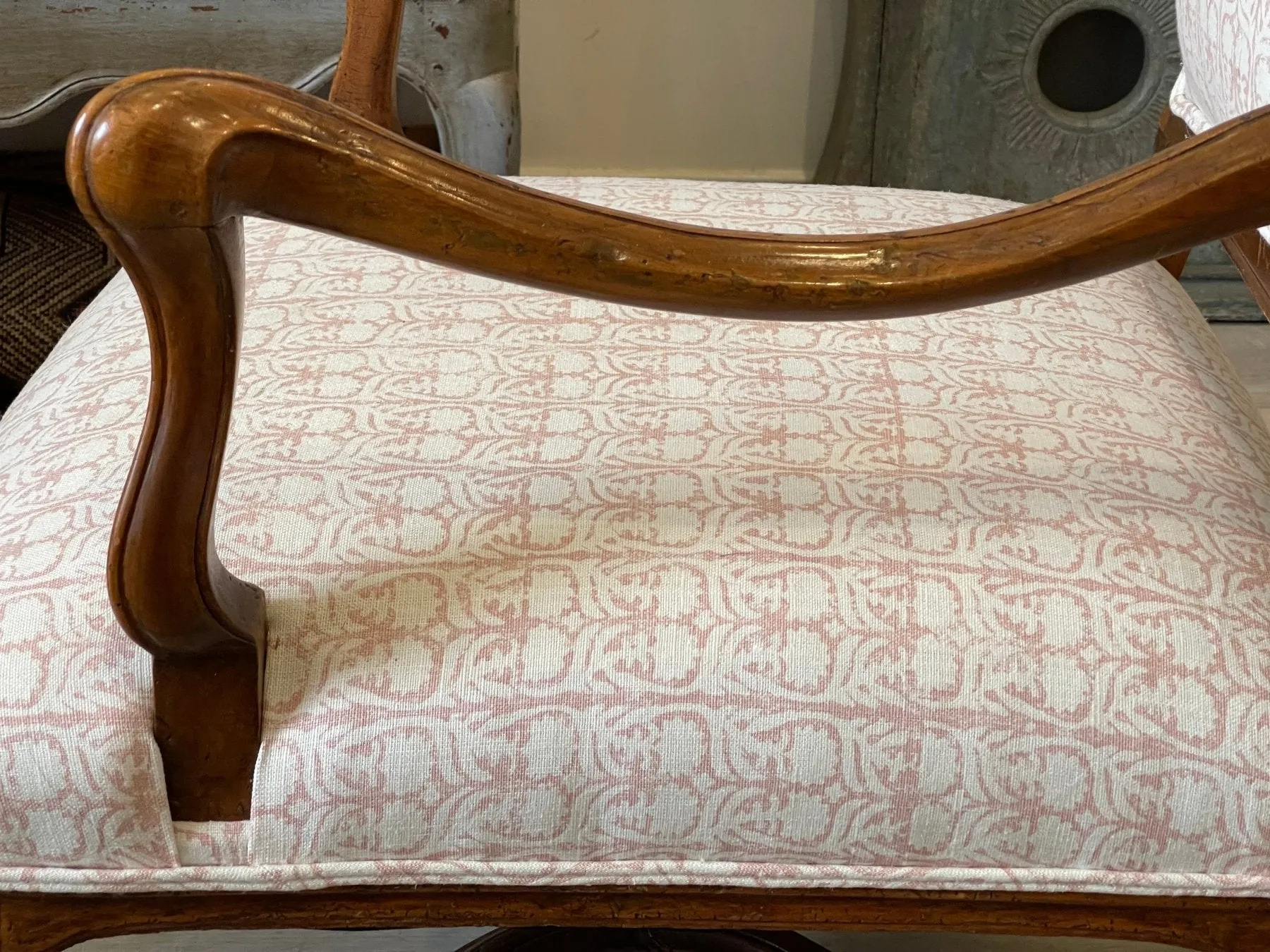 18th Century French Provincial Walnut Fauteuil a la Reine Arm Chair