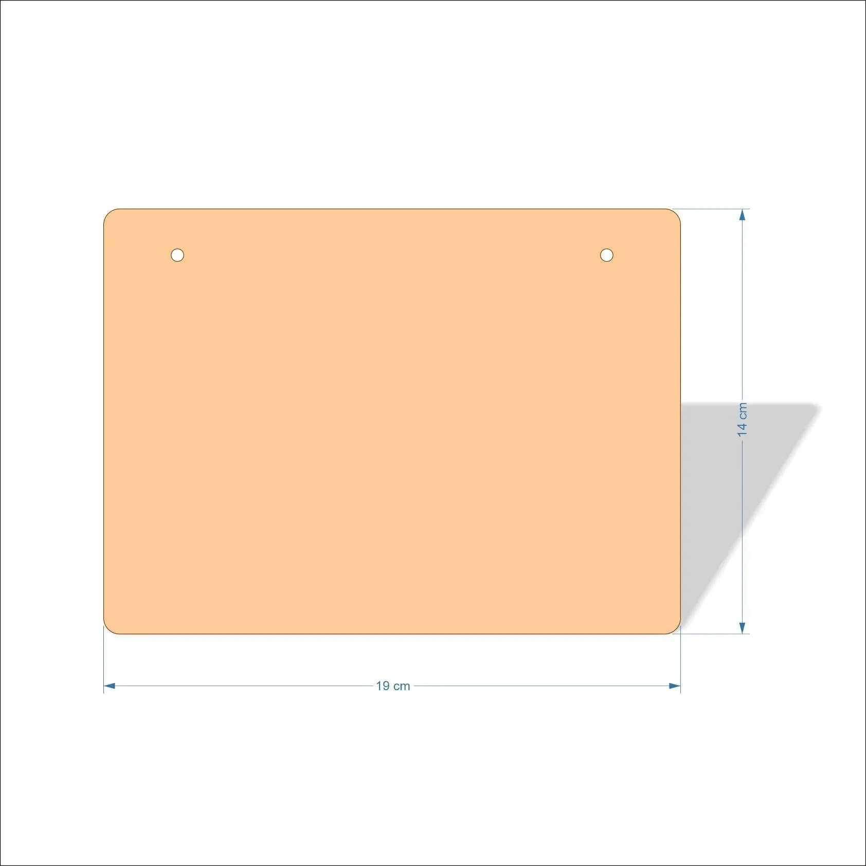 19 cm Wide Blank board plaques with rounded corners - plywood