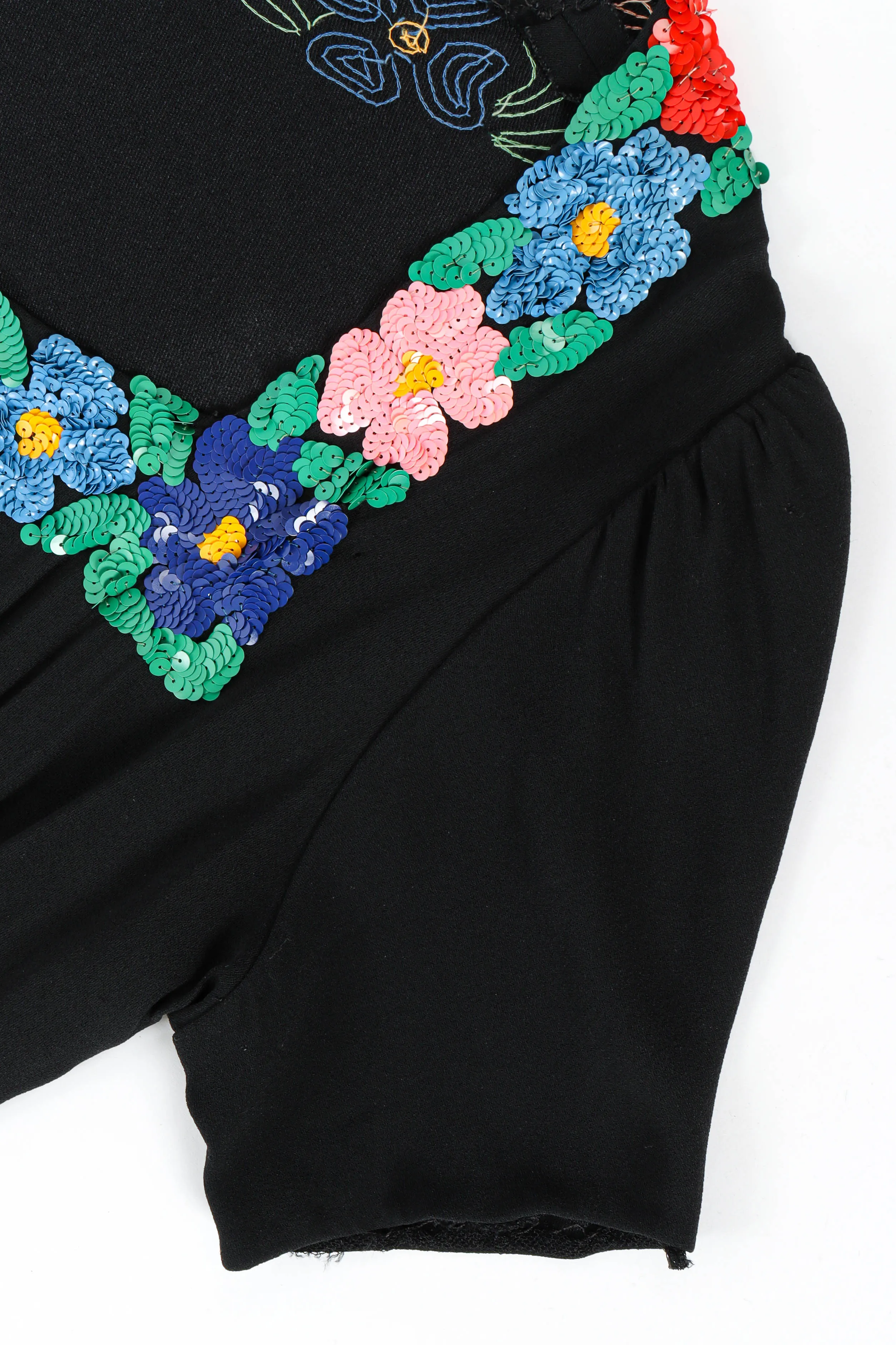 1940s Sleek Floral Maxi Dress
