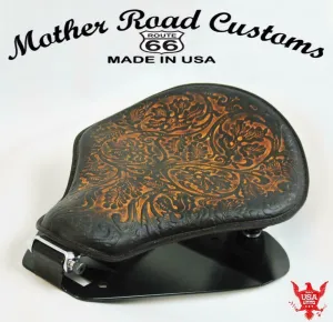 1998-2021 Yamaha V Star 650 Seat Spring Brown Oak Leaf Leather Mounting Kit bc