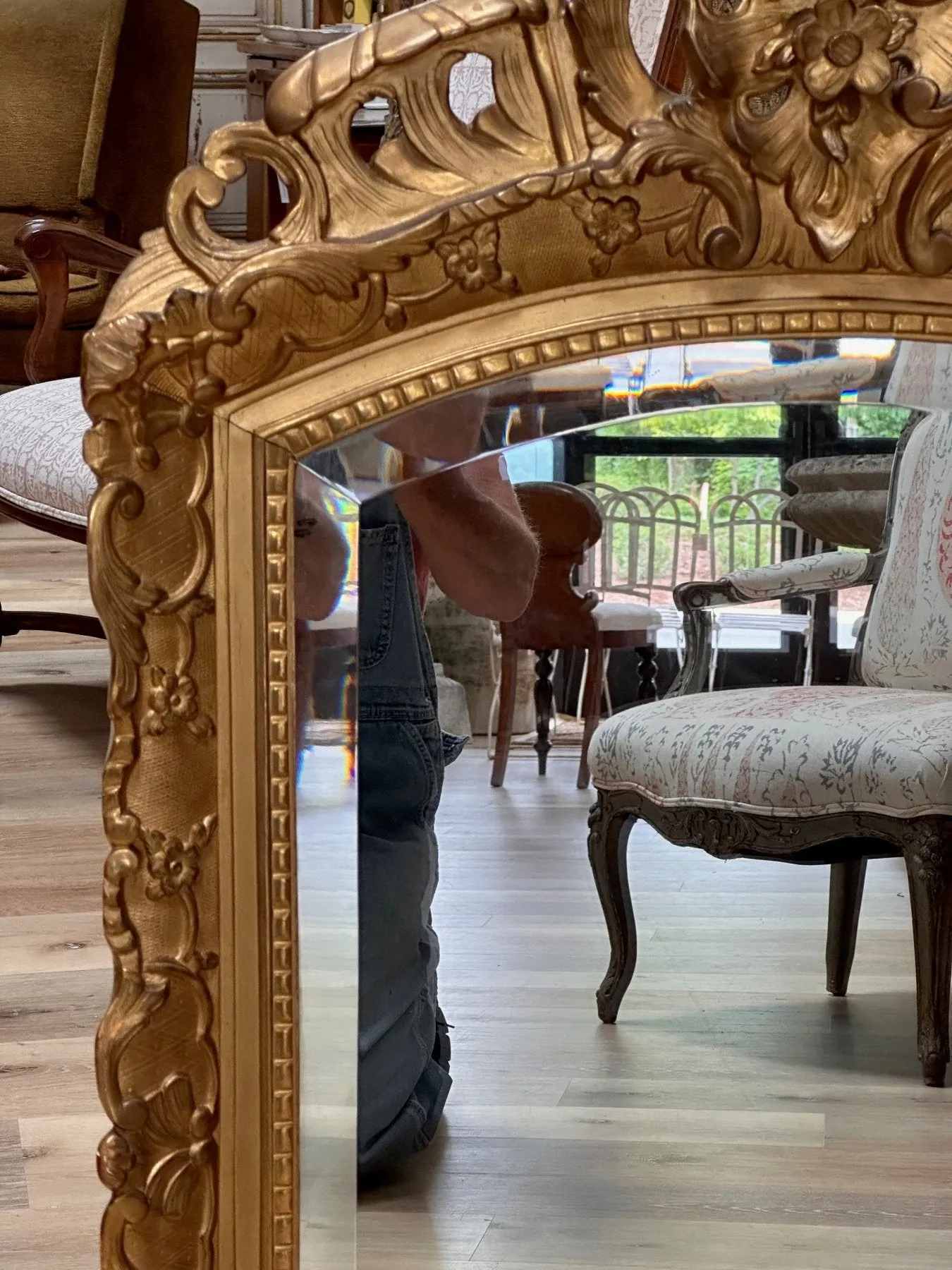 19th Century French Carved, gilded, molded mirror