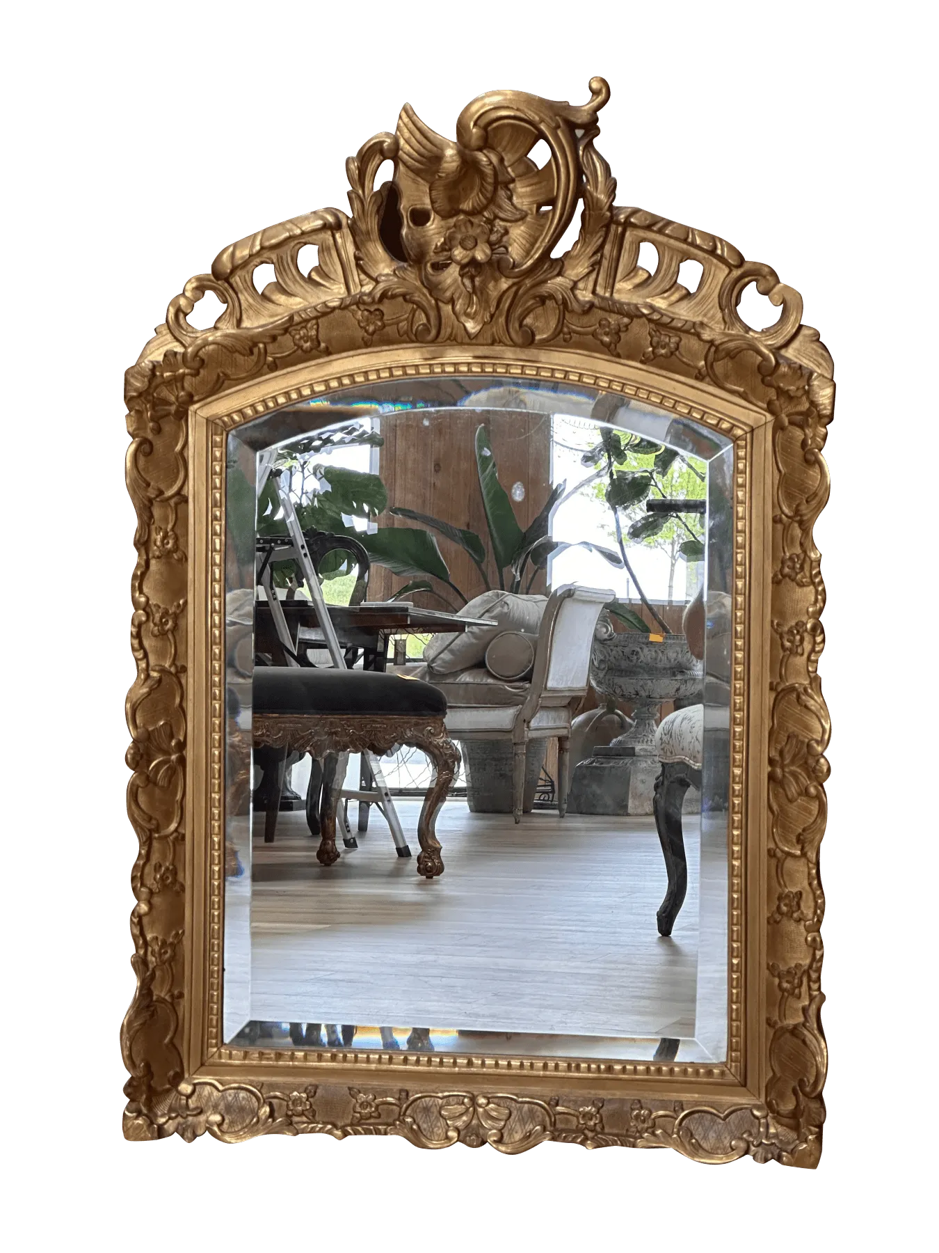 19th Century French Carved, gilded, molded mirror