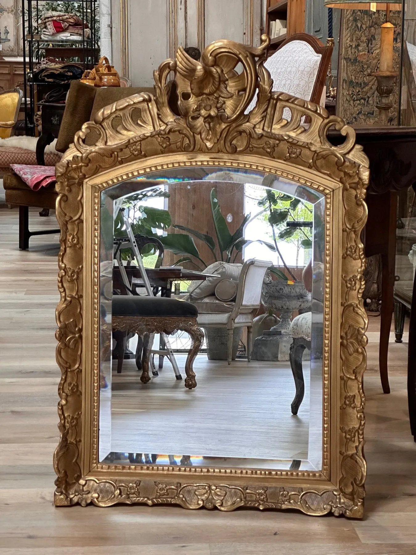 19th Century French Carved, gilded, molded mirror