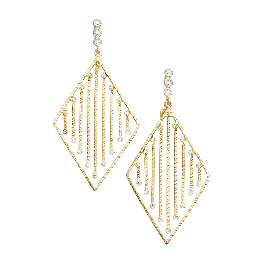 20K Eternity Spring Diamond Drop Earrings