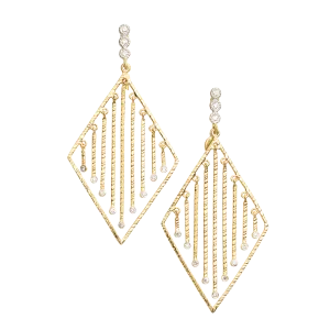 20K Eternity Spring Diamond Drop Earrings