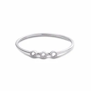 20K White Gold Triple Diamond Stack Ring