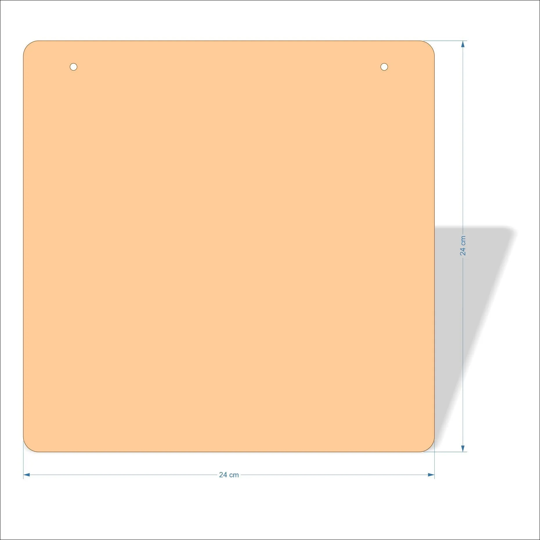 24 cm Wide 3mm thick MDF Plaques with rounded corners