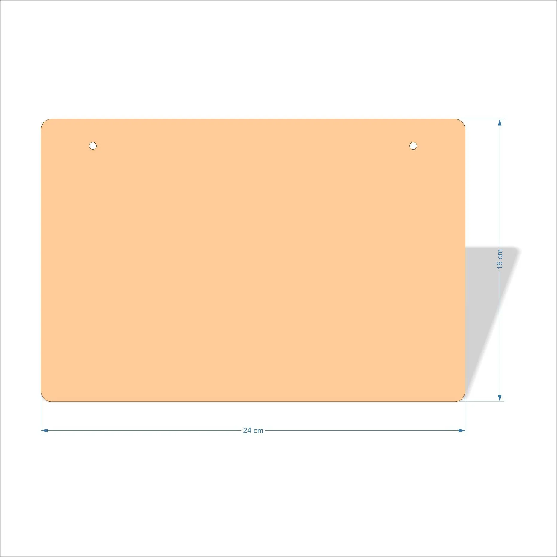 24 cm Wide 3mm thick MDF Plaques with rounded corners