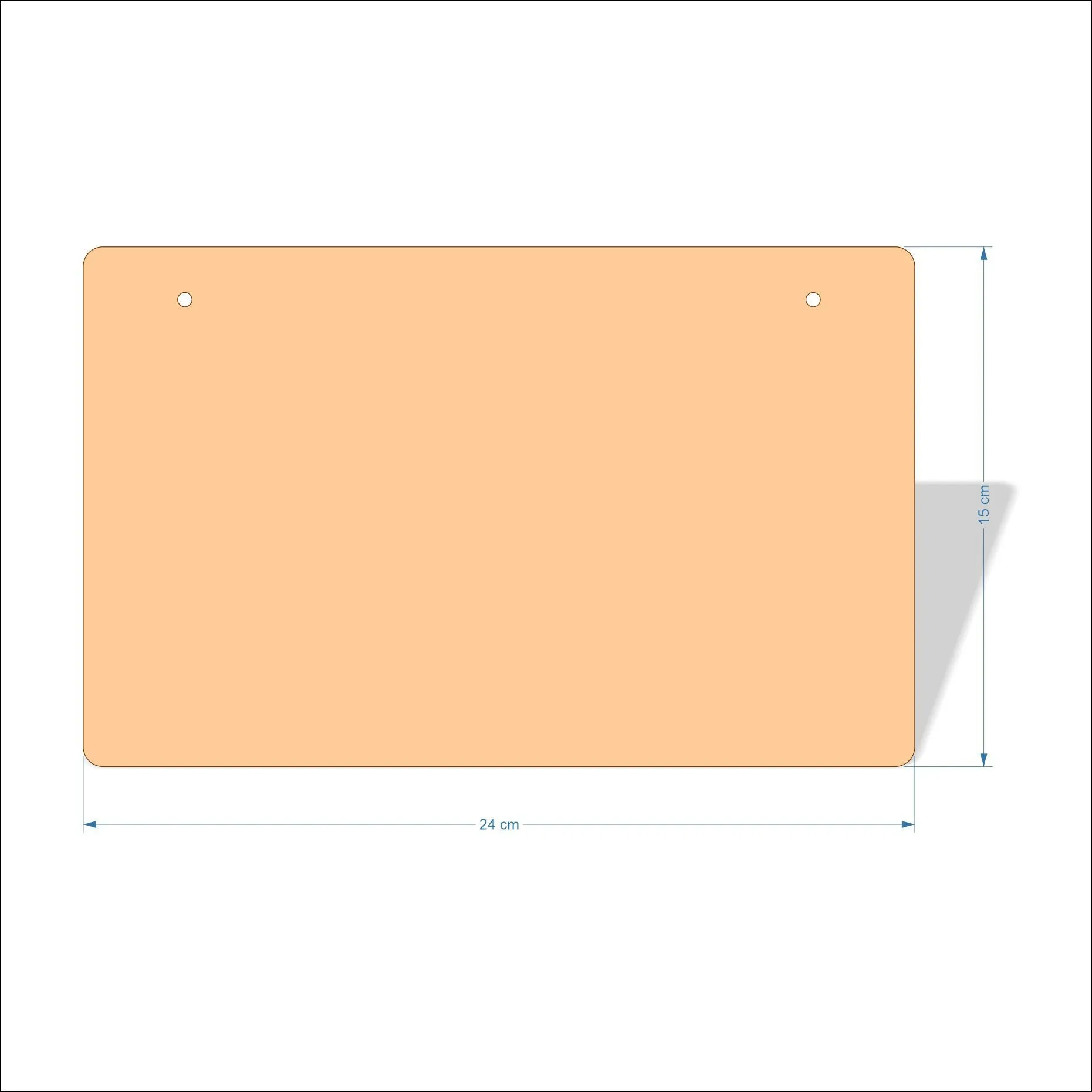 24 cm Wide 3mm thick MDF Plaques with rounded corners
