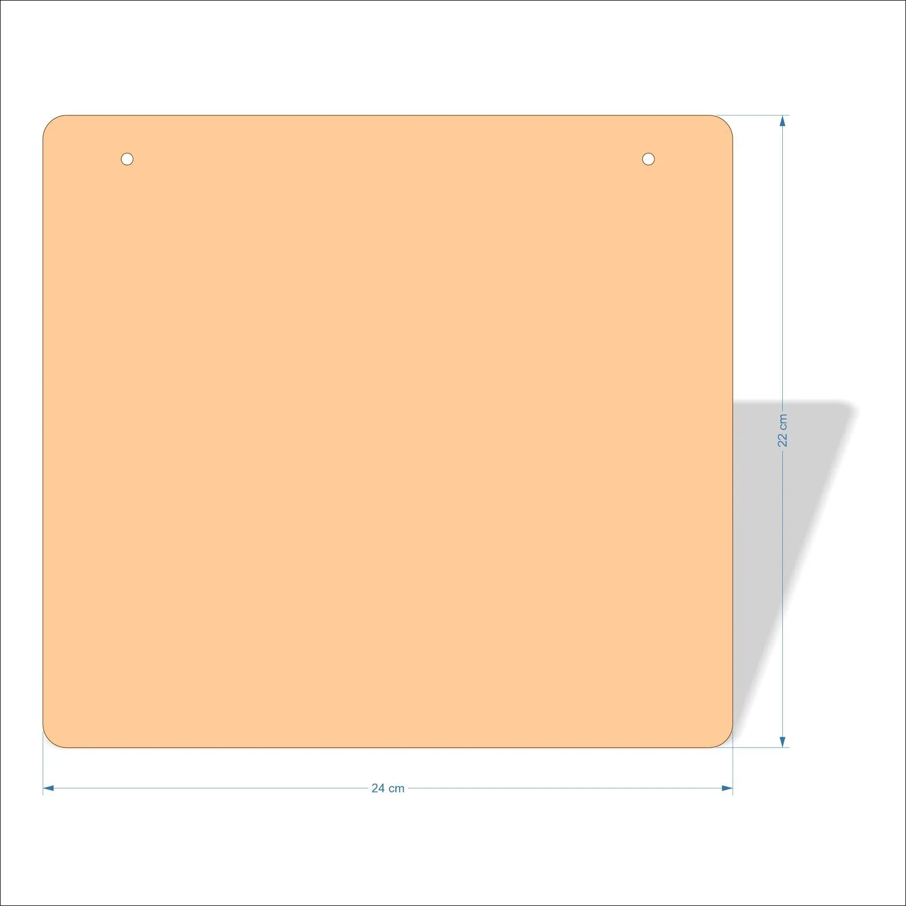24 cm Wide 3mm thick MDF Plaques with rounded corners
