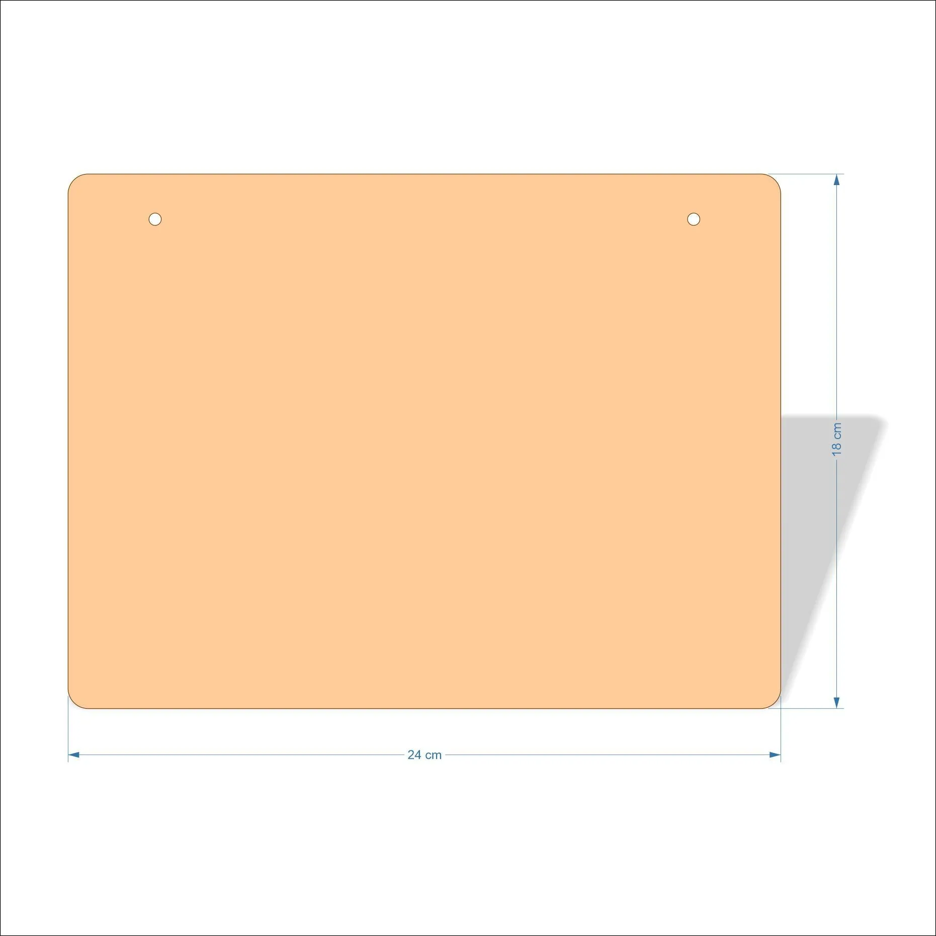 24 cm Wide 3mm thick MDF Plaques with rounded corners