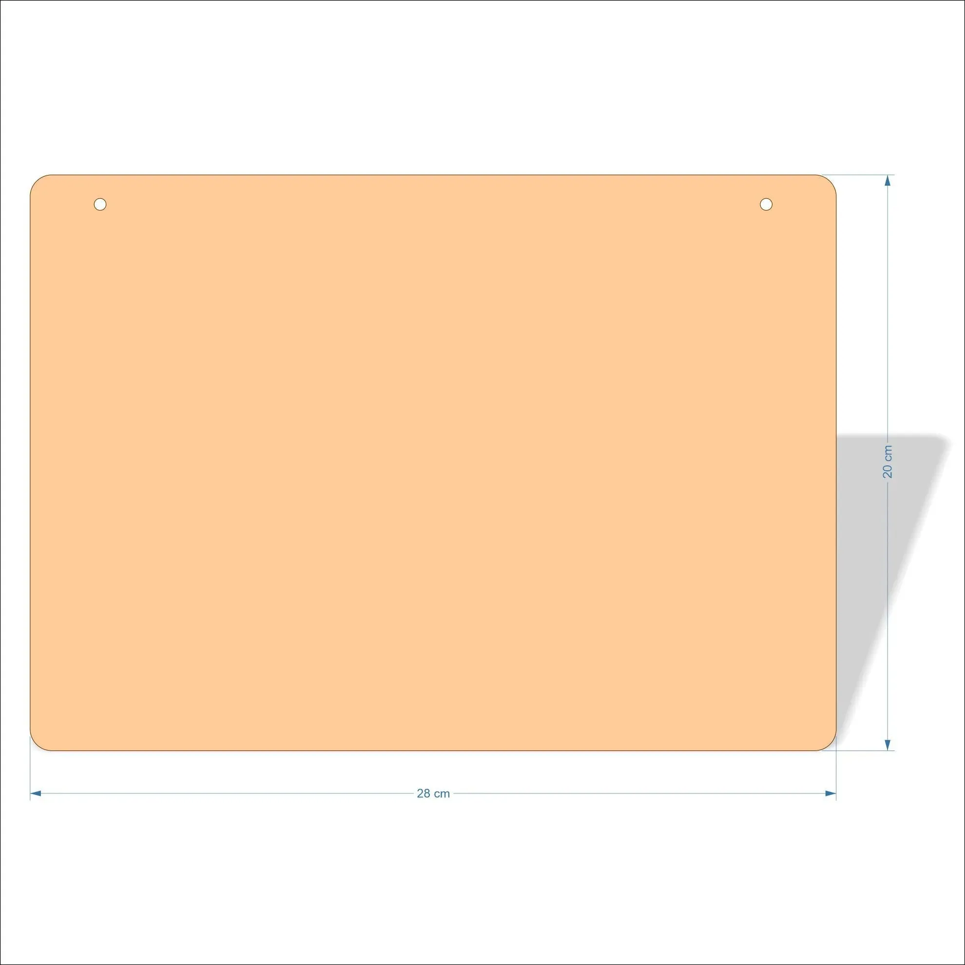 28 cm Wide Blank board plaques with rounded corners - plywood