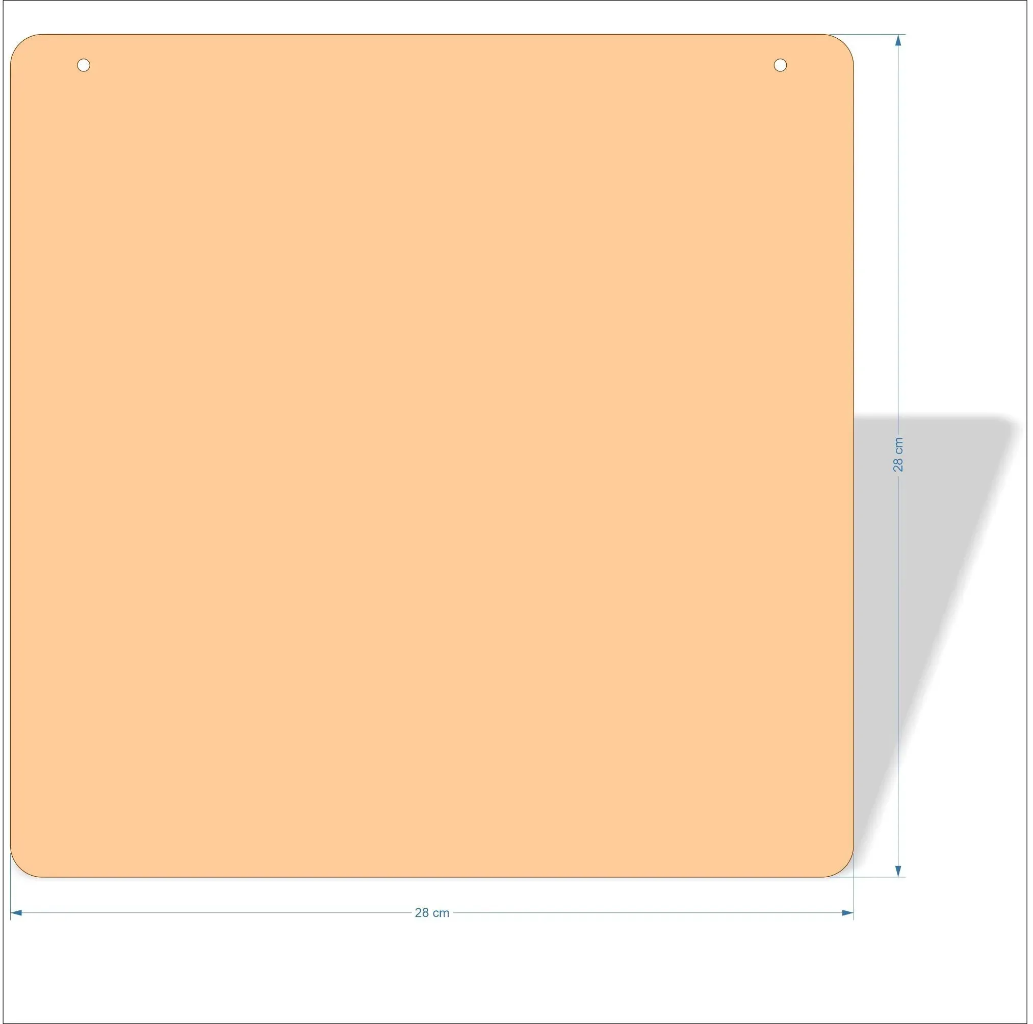 28 cm Wide Blank board plaques with rounded corners - plywood