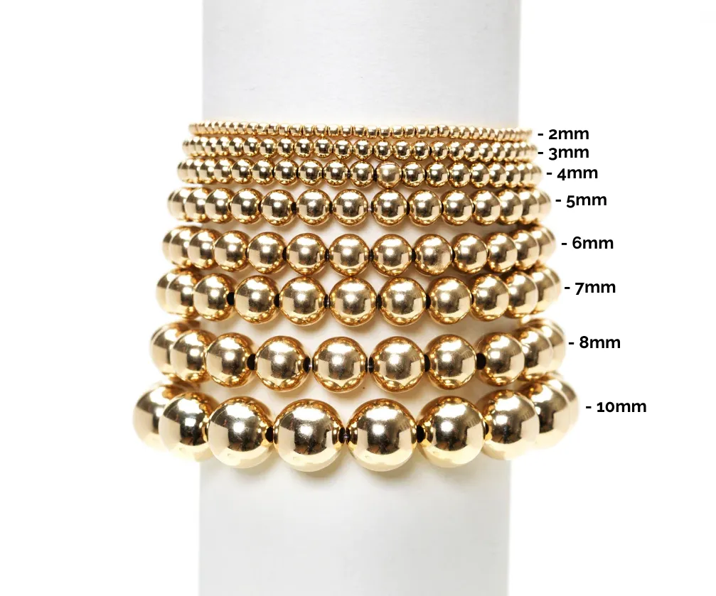 2mm Yellow Gold Filled Bracelet with Amazonite Pattern