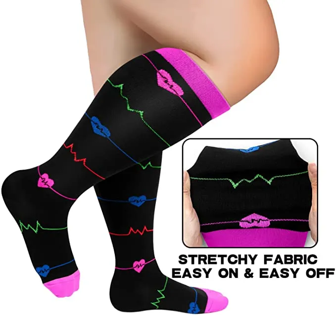 3-Pairs ECG Calf Compression Socks for Man and Woman (20-30 mmHG）| ACTINPUT